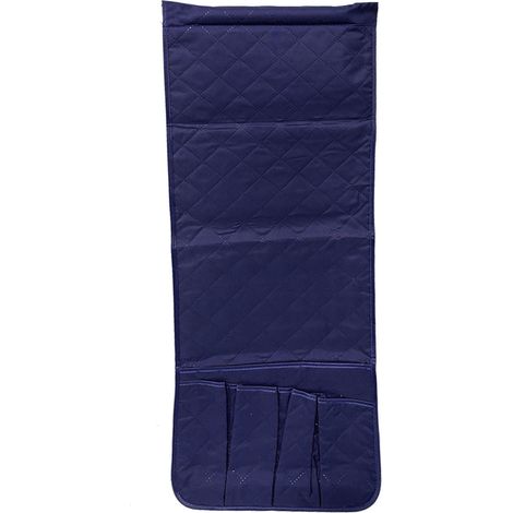 Rangement accoudoir canapé Polyester Bleu 89x33cm Poches multiples pour télécommande téléphone sans installation (1/5)