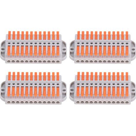 4Blocs de connexion rapide en ABS cuivre ignifuge, conducteurs compacts pour fils électriques (1/5)