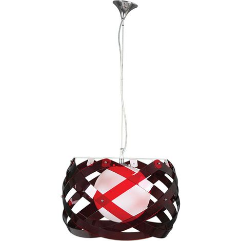 Ciondolo medio per acquario 1xe27 h.reg.xd.53cm rosso/bianco