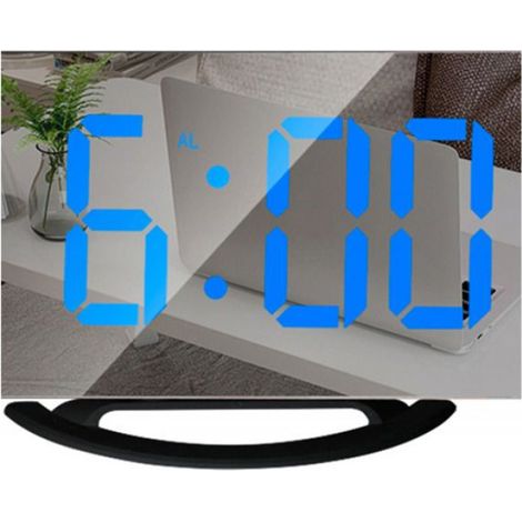 1 ensemble de réveils à LED avec affichage miroir, chargement USB, ABS, horloge de bureau suspendue pour chambre à coucher (1/4)