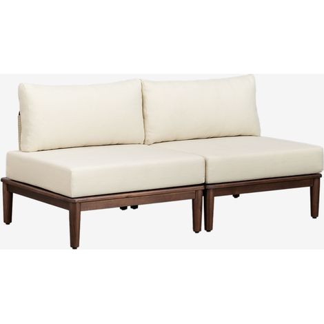 SKLUM 2-teiliges modulares Sofa aus Akazie Giulia Creme-Beige                                  