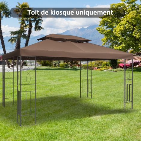 Toit de Rechange pour Tonnelle Marron 3 x 4 m (1/5)
