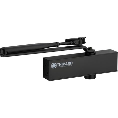 Chiudiporta spingiporta automatico idraulico, portata 60kg, Forza 3, nero, reversibile braccio standard, certificazione antincendio - THIRARD