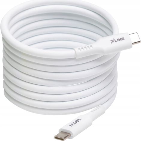 USB-C - USB-C Kabel XLINE Mag Soft UC02WMC-CC 100W 2m Weiß 1 Stück. (1/5)