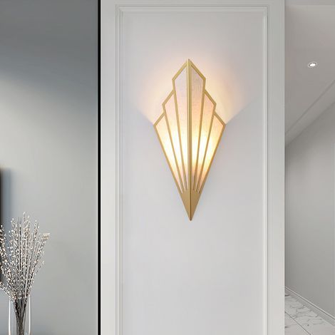 LAN LED-Wandleuchte, fächerförmige Metallwandleuchte, Lampenschirm aus Leinen, dekorative Wandleuchten im europäischen Hotelzimmerstil für Wohnzimmer, Flur, Korridor, Waschküche, Lichtquelle (1/5)