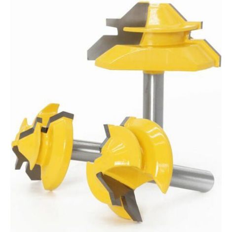 Embouts De Fraise Feuillure - Tige 8 mm - Hauteurs 12 7 mm 16 mm 19 05 mm - Pour Bois - Lot De 3 (1/4)