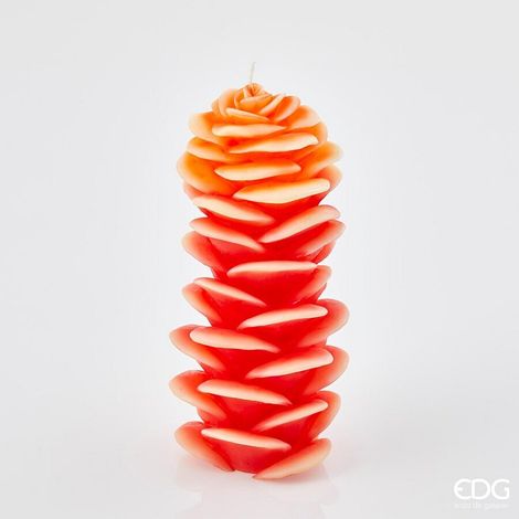 EDG Enzo De Gasperi Candela Ginger H 22 Cm D 10 Cm Arancione Rosso