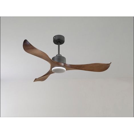Modulo Regular Ring - Super destratificateur et ventilateur DC 166 cm Gris basalte pales bois noir sans Lumière 30 à 60 m² (1/5)