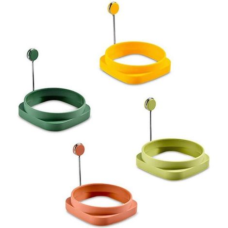 Anillos para cocinar, 4 piezas, Anillo de silicona para huevos, Anillos para huevos, Anillo para cocinar huevos, Anillos para hornear, Colorido (1/5)