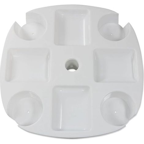 Mesa de exterior para sombrillas: 4 portavasos y cajones ideal para sombrillas de playa y patio (1/5)