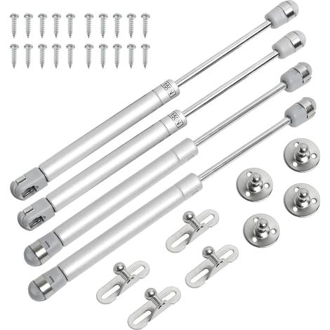 4PCS 150N/15kg Vérins à Gaz pour Armoires de Cuisine, Ressorts Amortisseurs Hydrauliques en Acier, Charnières à Fermeture Douce, pour Placards, Fenêtres et Boîtes de Rangement (1/5)