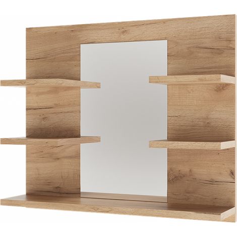 Badspiegelschrank Wilbur, Goldkraft Eiche, 58.8 x 50 cm mit Regalen, Vicco