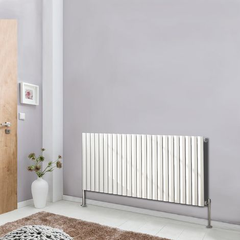 NRG Designer Radiator White Oval Column Central Heating Rads Horizontal 600x1416mm Single