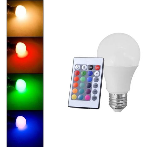 Lampadina Led Luce Bianca 9 W Lampada Cromoterapia 16 Colori Rgb Telecomando E27 (1/4)