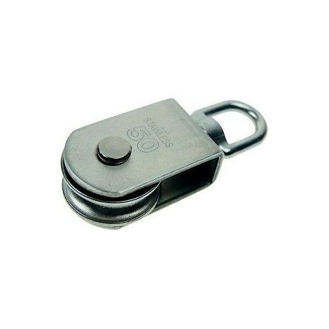 Poulie simple avec émerillon inox A2 - Diamètre: 50