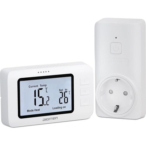 Régulateur de chauffage pour bricoleur, thermostat à fiche, réglé sur les systèmes de chauffage/de refroidissement. Cela convient aux veuves A/C, aux ventilateurs, au chauffage des pièces, pour les (1/5)