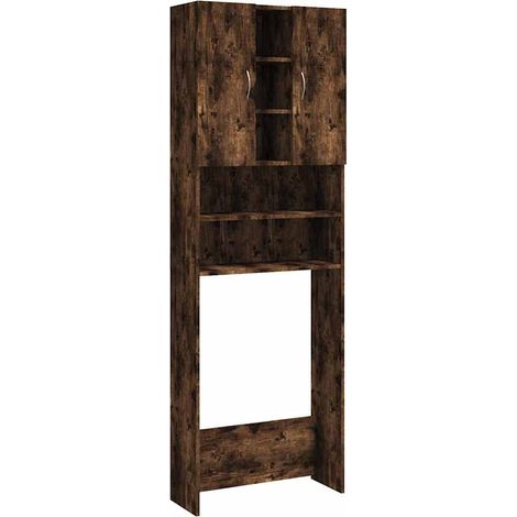 Maison Exclusive - Armario de lavadora color roble ahumado 64x24x