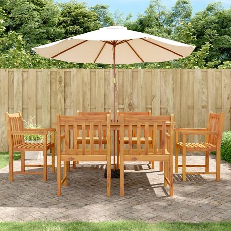 Ensemble à manger de jardin 7 pcs-Salon de jardin Bois d'acacia solide 281463 (1/5)