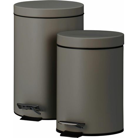 Set di pattumiere da 12L + 3L, marrone opaco (1/3)