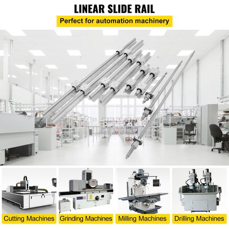 Miniature Rail Linéaire Guide SBR20, Rail Linéaire+3 Vis à Billes RM1605-350/650/1050 mm, Rails Linéaires SBR20 Kit pour le Routeur… (1/5)
