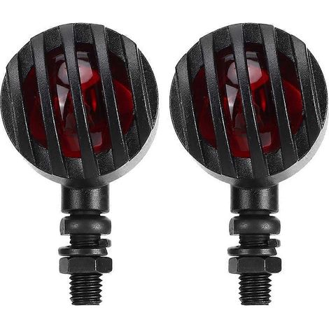 12V 5W Universal Vintage Motorrad Blinkerleuchte (modifiziertes Teil) Schwarz Rot