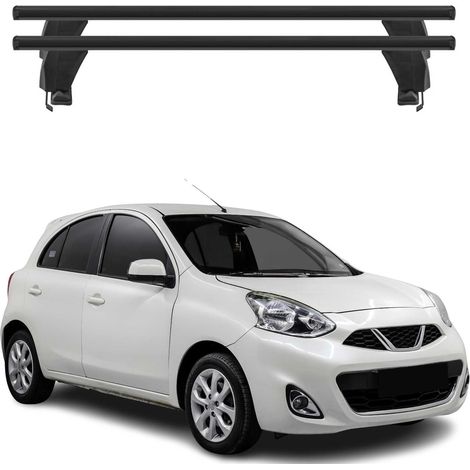OMAC Dachträger Querträger Alu für Nissan New Micra 2017-2026 – Abschließbar – T-Nut – City-Crash-getestet – Max. 50 kg Schwarz (1/5)