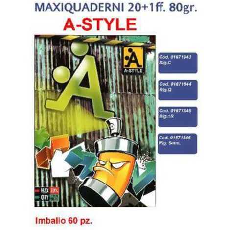 Maxi Qauderni 20+1Ff 80Gr Rigatura C A-Style X10