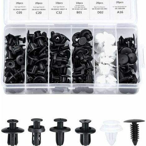 Clips Garniture Intérieure Rivet Clips Plastique Rivet Plastique Fixation Protection Clip Panneau Porte Boucle Bote 100 Pièces 6 Types Boucle Fixation Automobile Différente Boucle Voiture Générale (1/5)