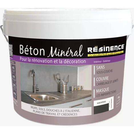 Enduit de rénovation RESINENCE Béton minéral Noir intense (1/2)