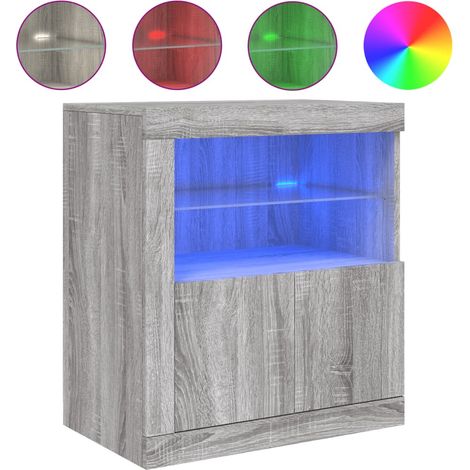 Maison Exclusive - Credenza con Luci LED Grigio Sonoma 60,5x37x67 cm