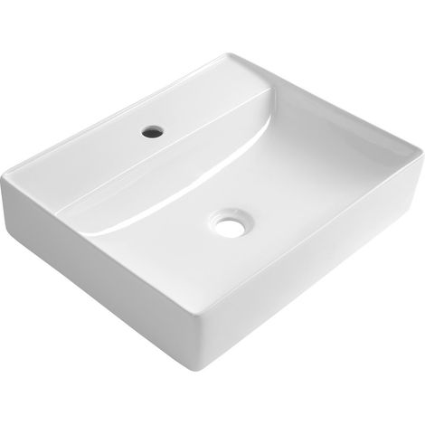 Lavabo CALLIS en céramique 52x42cm, blanc (1/5)