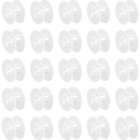 25 canettes transparentes pour machine à coudre Singer (1/4)