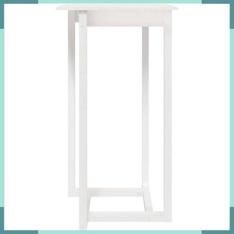 822178 Table de bar Blanc 60x60x110 cm Bois massif de pin (1/5)