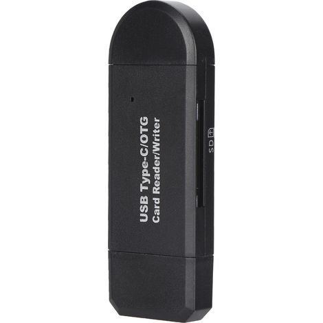 Hochgeschwindigkeits-Speicherkartenleser Typ C/OTG für Mobiltelefone und Computer (schwarz) (1/5)