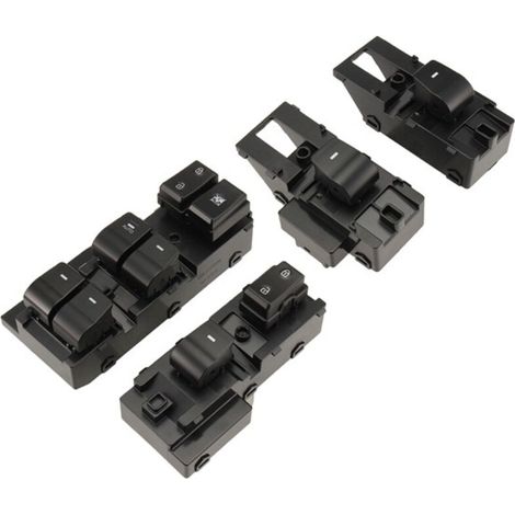 1 Set. Farbe: Schwarz. Material: Kunststoff. Beinhaltet Schalter für Vorder- und Hintertür (links und rechts), Fensterheber und Bedienelemente. (1/4)