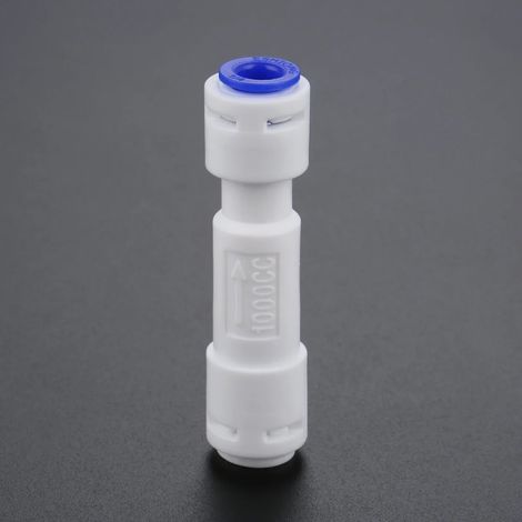 (1000cc - caractéristiques) 1 régulateur de débit d'eaux usées pour système d'osmose inverse, raccord rapide pour tuyau de 1/4" de diamètre extérieur (1/5)