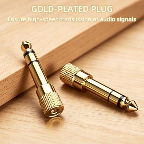 6Pcs Adaptateur De Casque 6.35 3.5, Adaptateur Prise Jack Mâle 6,35 Mm Vers Femelle 3,5 Mm Pour Casque, Écouteurs, Guitare, Clavie (1/5)