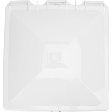 Ortviai Couvre-vent de toit pour camping-car 13 x 13 po, blanc, en plastique PP et acier inoxydable
