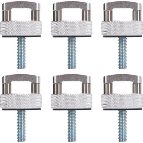 Lot de 6 vis à pouce de fixation à retrait rapide avec anneaux en D en aluminium pour Wrangler JK JLU JT 2dr Unlimited 4dr 2007 à 2018 Argent (1/5)