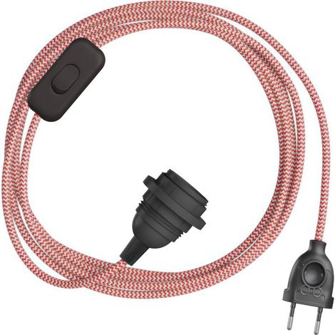 Creative Cables - Kit de câblage pour abat-jour SnakeBis en zigzag avec douille et câble textile en zigzag