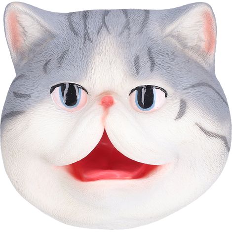 Chat réaliste main de chat mignon haute simulation tête de chat bouche ouverte mobile jouet interactif pour enfants (1/5)