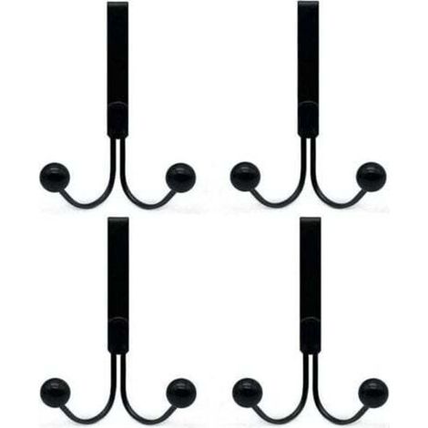 Garderobenständer fürs Badezimmer, Set mit 4 Türhaken, geeignet für Kleidung, Türhaken aus Metall, 2 Haken (1/4)