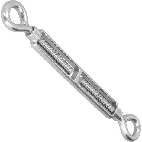 Tendeur de câble inox 304 M16, ridoir réglable à crochet et anneau, accessoire de gréement type OO, robuste et durable. (1/5)