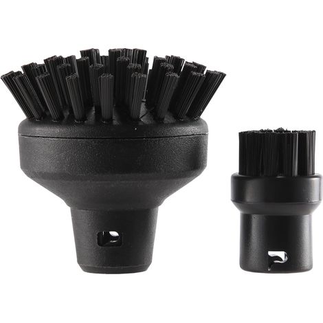 Brosse Ronde de Nettoyage Nylon Noir pour Nettoyeur Vapeur SC1 à SC5, Accessoire Grande Surface pour Cuisine et Salle de Bain (1/5)