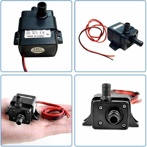 Pompe à Eau Silencieuse Etanche 12V - Submersible de Fontaine Aquarium, 240L/H Lift 300cm