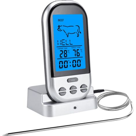 Lebensmittelthermometer, ABS + Edelstahl-Grillthermometer, für den heimischen Grillofen (1/5)