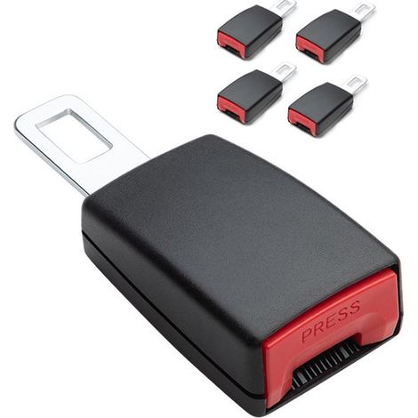 Extensor de cinturón de seguridad, 4 piezas, 12 cm, Extensor de cinturón de seguridad, Clip para cinturón de seguridad de coche (1/5)