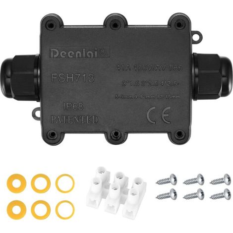 IP68 Waterproof Junction Box, Outdoor Waterproof Electrical Junction Box, 2-Way M20 Cable Connectors for 5mm to 15mm Diameter Cables (1/5)