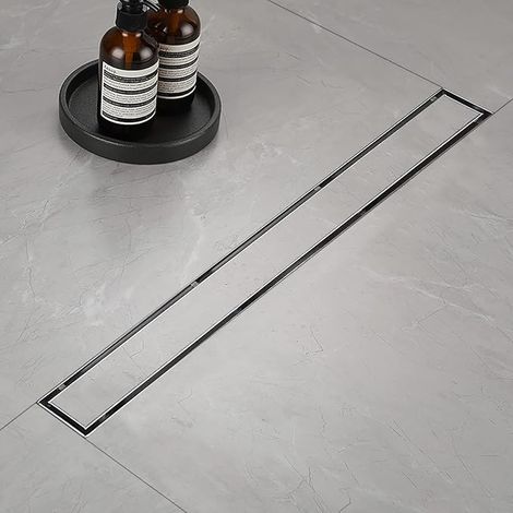 2 in 1 Shower Gutter 60 cm Stainless Steel Channel with Siphon and Filter (1/5)