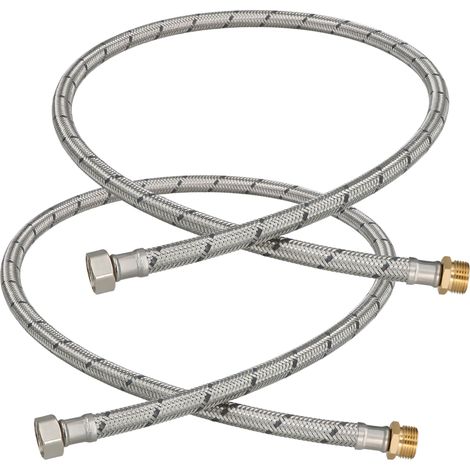 Connettore flessibile da 3/8” femmina-maschio, 100 cm, set da 2 pezzi (1/5)